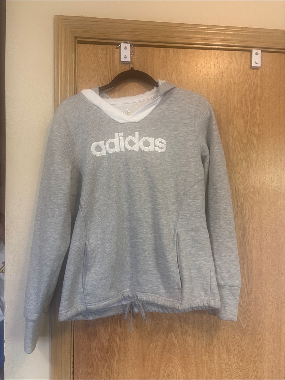 adidas Light Gray Pullover Sweater with White Logo